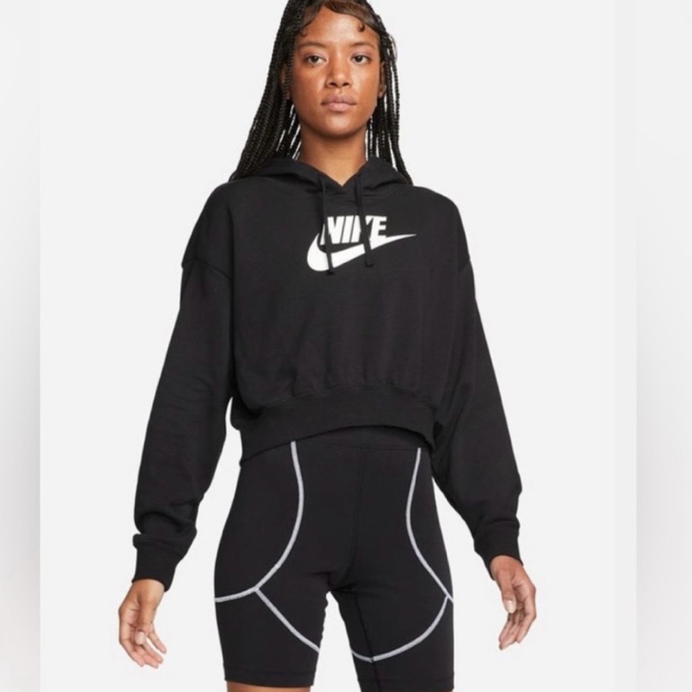 Nike Black Cropped Hoodie